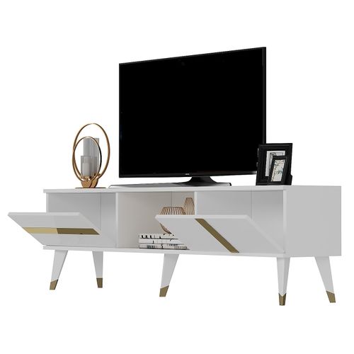 Woody Fashion Stalak za televizor, Vania - White, Gold slika 5