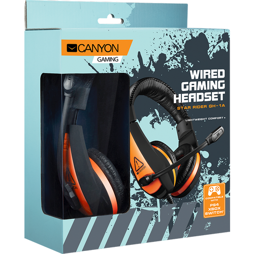 CANYON Gaming headset 3.5mm jack with adjustable microphone and volume control, with 2in1 3.5mm adapter, cable 2M, Black, 0.23kg slika 2