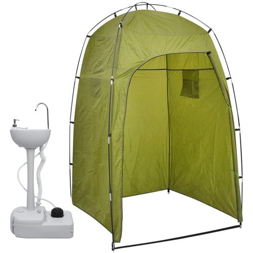 Prijenosni stalak s umivaonikom za kampiranje sa šatorom 20 L slika 10