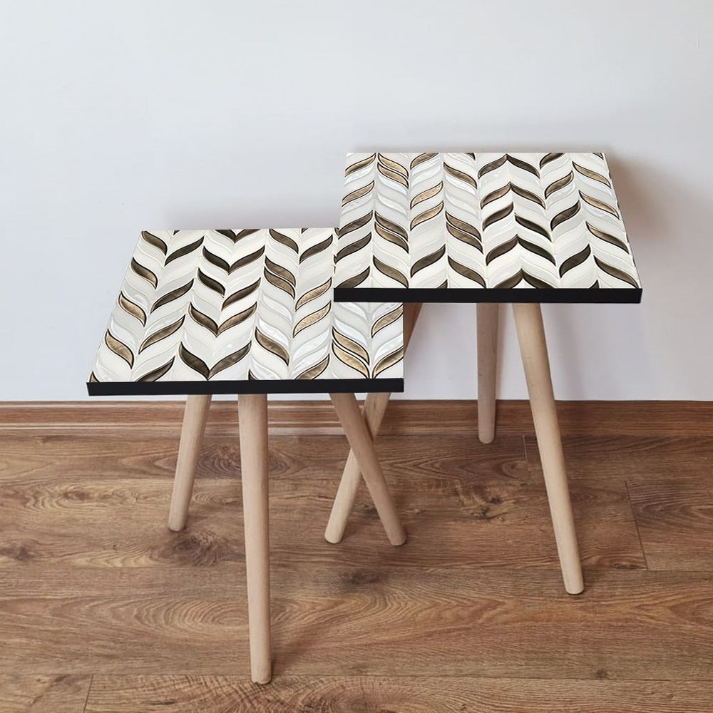 Nesting stolovi 2Shp268 - (2 komada) - boje: bijela, brončana slika 1