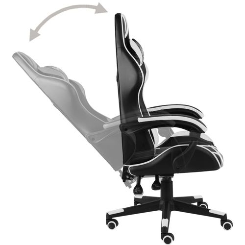 Igraća stolica od umjetne kože crno-bijela slika 3