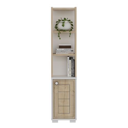 Woody Fashion Polica za knjige, Anka - White, Sapphire Oak slika 2