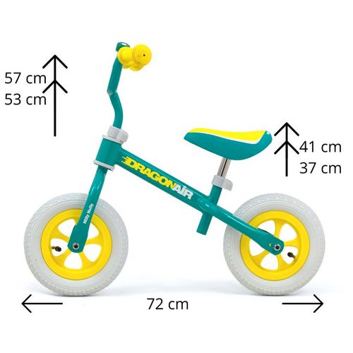 Milly Mally bicikl bez pedala DragonAir zeleno - žuti slika 2