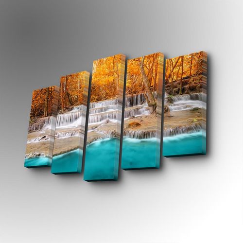 5PUC-136 Multicolor Decorative Canvas Painting (5 Pieces) slika 1