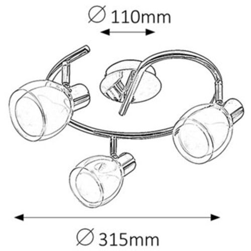 Rabalux Dave spot E14 3x40W hrom Spot rasveta slika 2