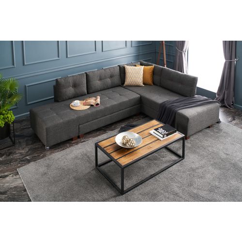 Atelier Del Sofa Manama Corner Sofa Bed Right - Anthracite Anthracite Corner Sofa-Bed slika 3