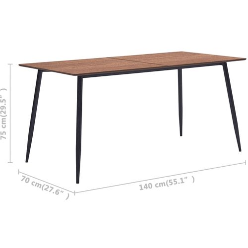 Blagovaonski stol smeđi 140 x 70 x 75 cm MDF slika 23