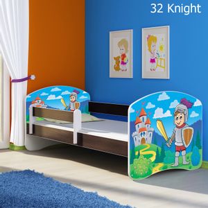 Dječji krevet ACMA s motivom, bočna wenge 140x70 cm 32-knight