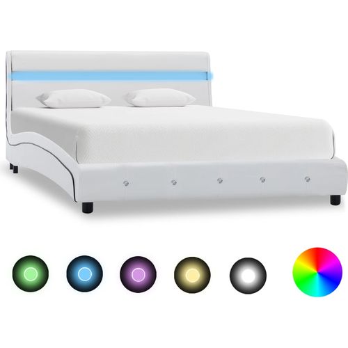 Okvir za krevet od umjetne kože LED bijeli 120 x 200 cm slika 27