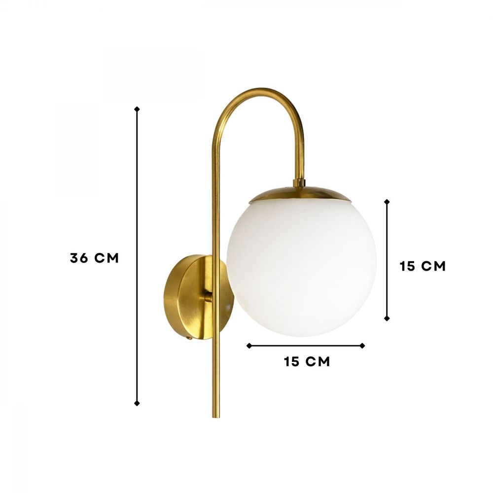 Zidna Lampa 242432 - Zlatna i Bijela slika 3