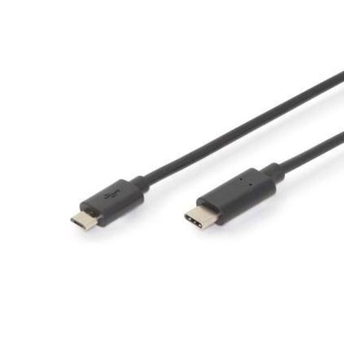 Digitus USB kabel USB 2.0 USB-C® utikač, USB-Micro-B utikač 3.00 m crna dvostruko zaštićen AK-300137-030-S slika 3