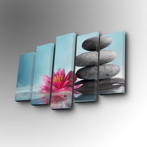 5PUC-142 Multicolor Decorative Canvas Painting (5 Pieces)