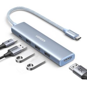 Ugreen Revodok USB-C Hub 5-u-1, 100W PD, plavi