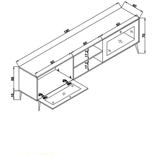 Jüt 180 Oak TV Stand slika 7