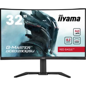 IIYAMA 32" ETE VA-panel Curved Gaming 1500R, G-Master Red Eagle, FreeSync, 2560x1440@144Hz, 350cd/m², 1x DisplayPort, 2xHDMI, 0,2ms MPRT, Speakers, USB-HUB (2x 3.0), Black Tuner, 15cm Height Adj. Stand