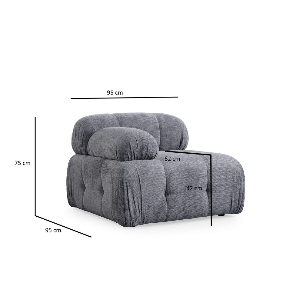 Petite L1 - Siva Sofa za Jednu Osobu slika 2