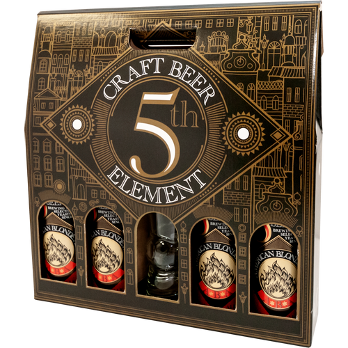 5th Element poklon paket ABA pivo 4x0,5 l limenka + čaša slika 1