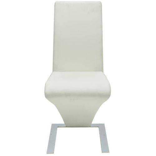 Blagovaonske stolice od umjetne kože 2 kom bijele slika 22