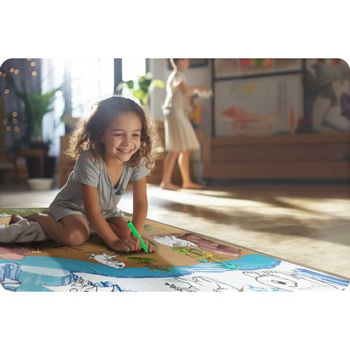 Ricokids model RK-344 XXL podloga za bojanje + flomasteri GRATIS 120 x 90 x 0,3 cm, dinosaur slika 8