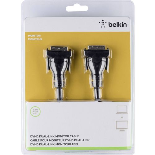 Belkin DVI priključni kabel DVI-D 24+1-polni utikač, DVI-D 24+1-polni utikač 1.80 m crna F2E4141BT1.8MDD mogućnost vijčanog spajanja, pozlaćeni kontakti DVI kabel slika 2