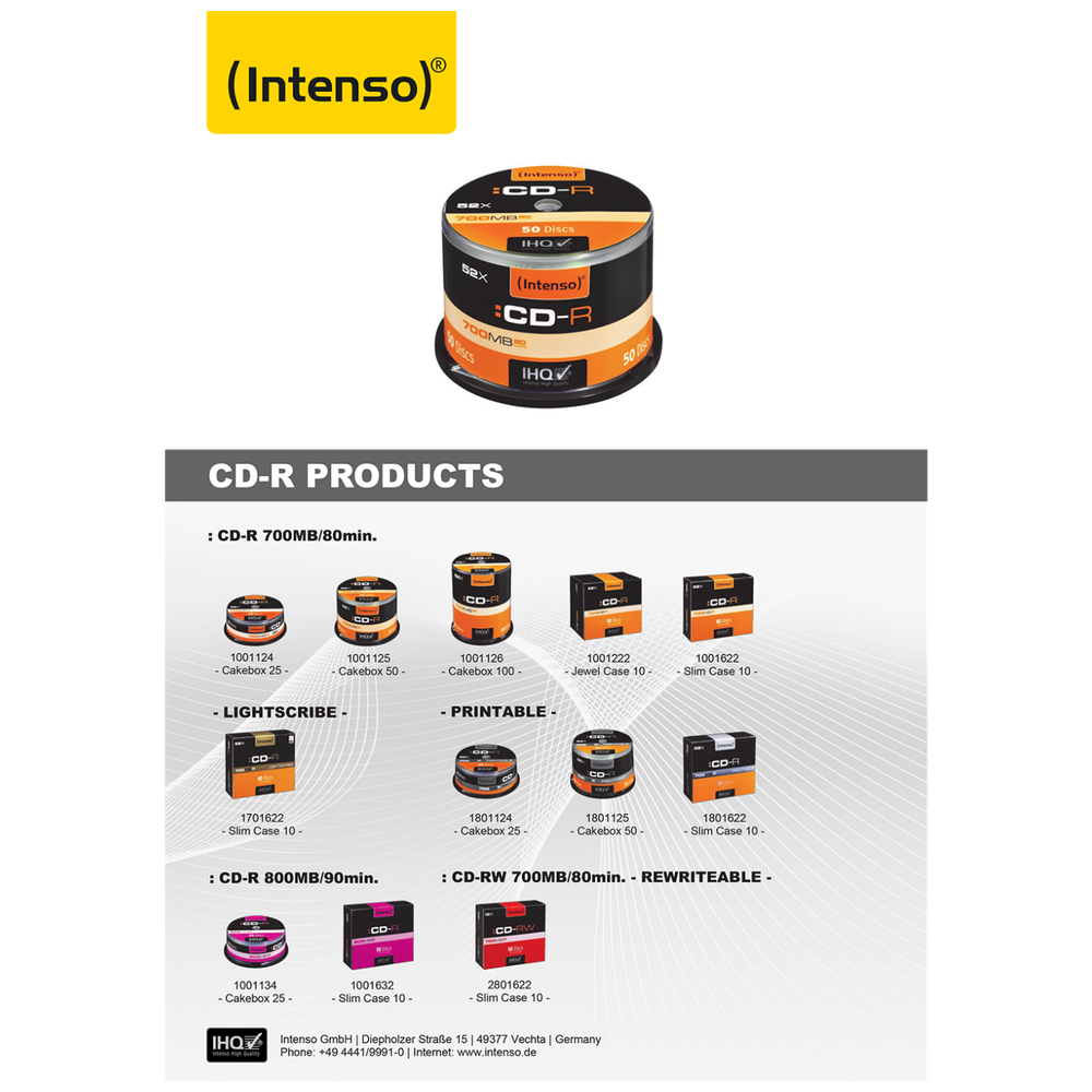 (Intenso) CD-R 700MB (80 min.) pak. 1 komad Slim Case - CD-R700MB/1Slim slika 3