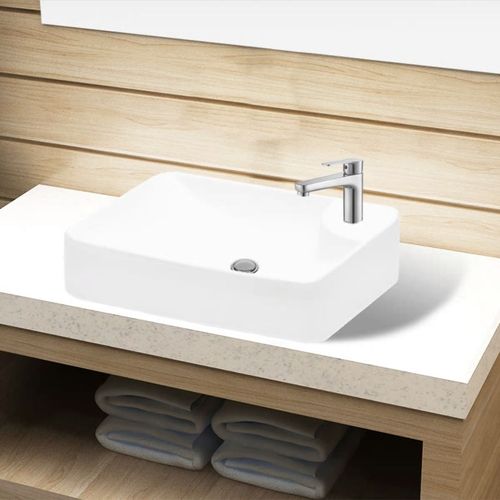 Bijeli keramički umivaonik with Faucet Hole White slika 6