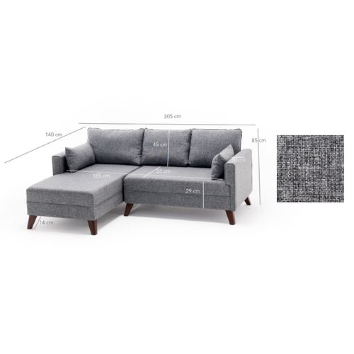 Atelier Del Sofa Bella Corner Sofa Left 2 Grey Corner Sofa-Bed slika 6