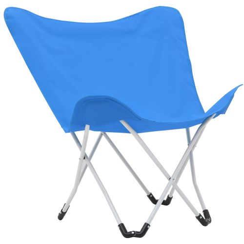 Stolice za kampiranje u obliku leptira 2 kom sklopive plave slika 36