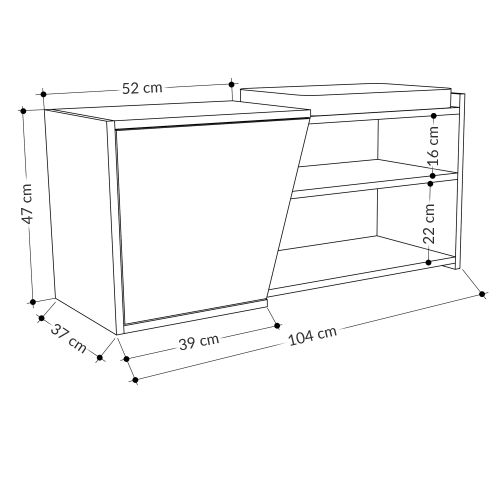 Fiona - Oak Oak Shoe Cabinet slika 5