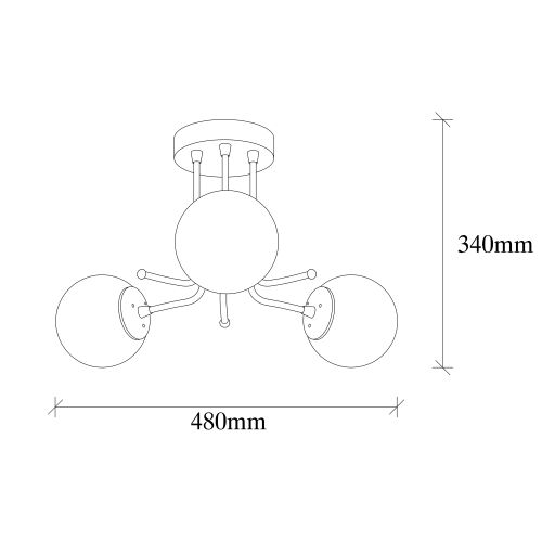 Luster Opviq Daisy-147-AV3 u crnoj boji slika 6