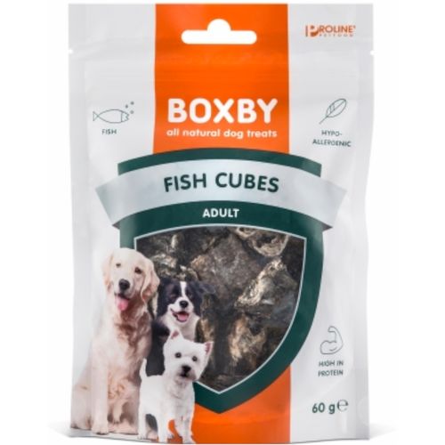 Boxby Poslastica za pse Adult Kockice Riba, 60 g slika 1