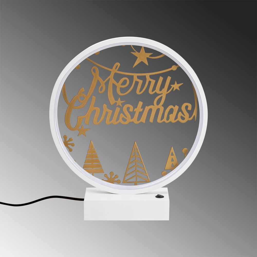 XMAS12 Bijela Zlatna Stolna Lampa slika 5