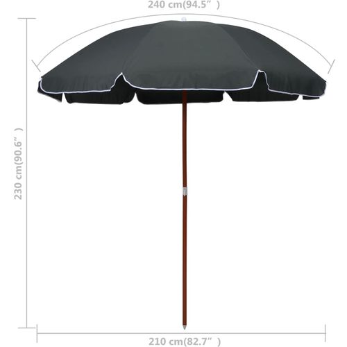 Suncobran s čeličnom šipkom 240 cm antracit slika 25