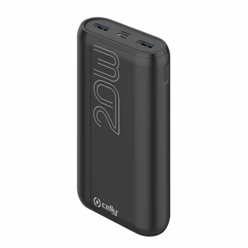 Celly power bank 20000 mAh 20W + kabl Type-A na Type-C crna slika 1