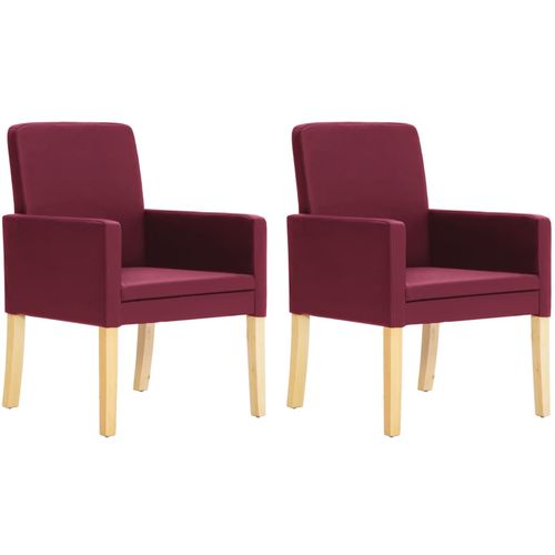 Blagovaonske stolice od umjetne kože 2 kom crvena boja vina slika 27