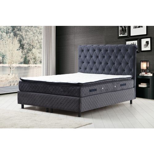 Sonata Set 90 x 190 v2 - Anthracite Anthracite Single Mattress, Base & Headboard slika 1