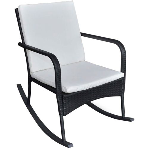 Vrtna stolica za ljuljanje od poliratana crna slika 17