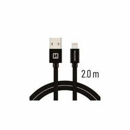 Swissten kabl USB/Lightning 2,0m crna slika 1