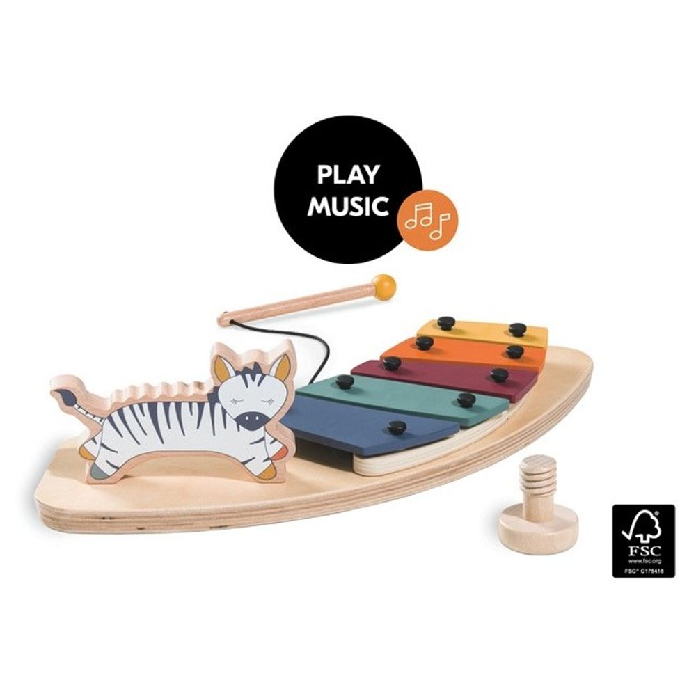 Hauck Drvena muzička igračka Play Music Zebra slika 2