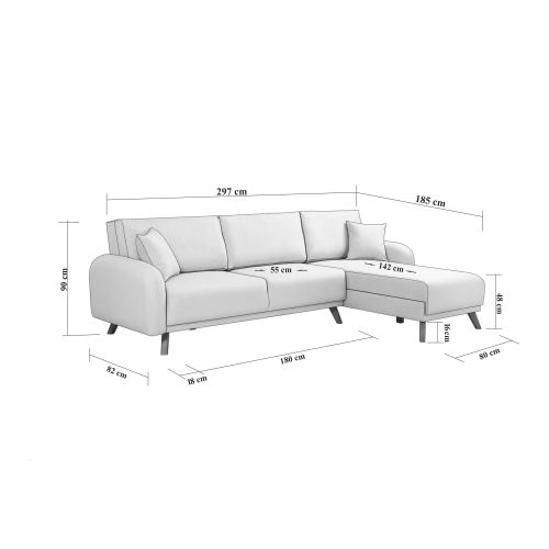 Ugaona sofa na razvlačenje Atelier Del Sofa Hera 2 - Antracit slika 16