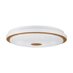 Eglo plafonjera 'Lanciano 1' - LED, 24W, dimabilna, bijela/drvo sa daljinskim upravljačem