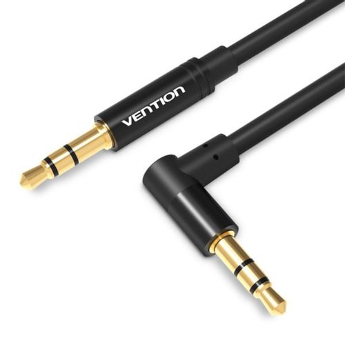 Vention 3.5mm Male to 90°Male Audio Cable 1.5M Black Metal Type slika 1