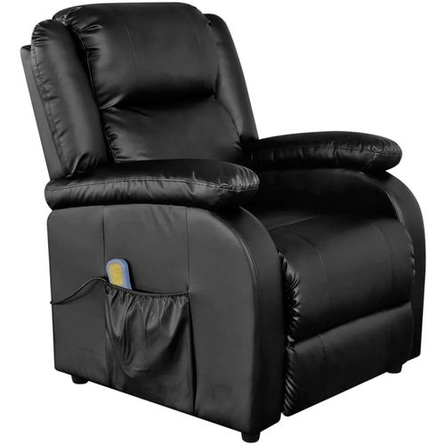 Masažna stolica od umjetne kože crna slika 21
