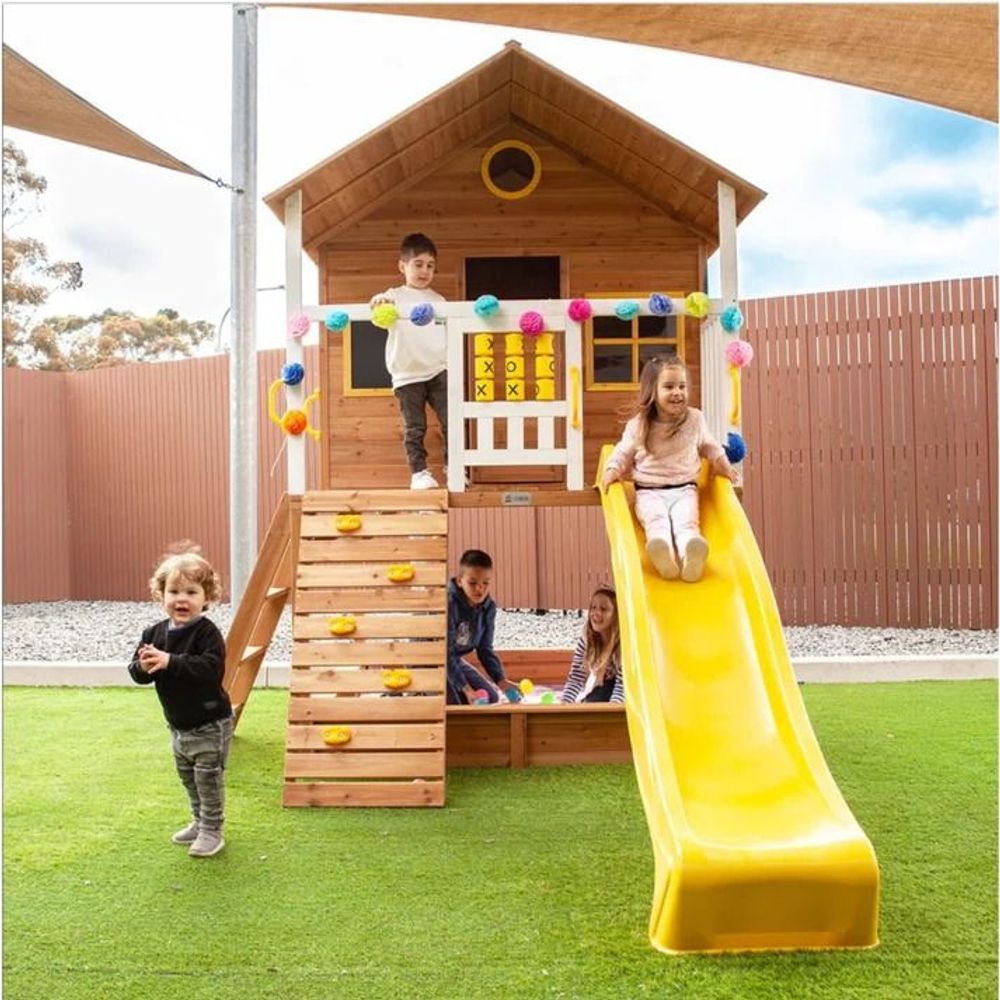 Kinder Home Drvena kućica za djecu sa pješčanikom i toboganom slika 25