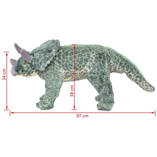 Stojeća plišana igračka dinosaur triceratops zeleni XXL slika 6