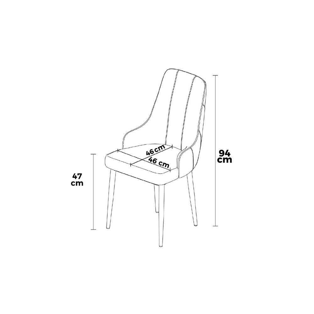 Newa - Crna, Hrom Crna Set Stolica (6 Komada) slika 3