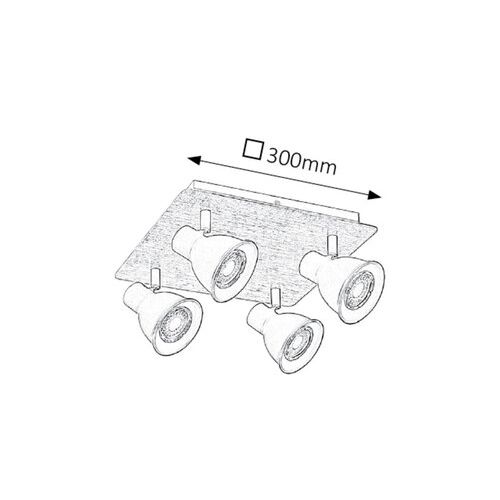 Rabalux Mac spot GU10 4x35W,crna Spot rasveta slika 4