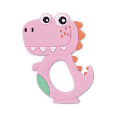 Lorelli Silikonska Glodalica Za Bebe Dino - Lucky Pink slika 1