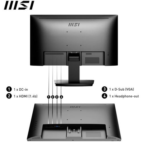 Monitor 22 MSI PRO MP223 Flat FHD VA 100Hz 1 ms HDMI/VGA slika 2