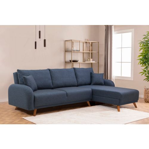 Atelier Del Sofa Hera 2 Ugao - Tamnoplava Ugaona Sofa na Razvlačenje slika 2